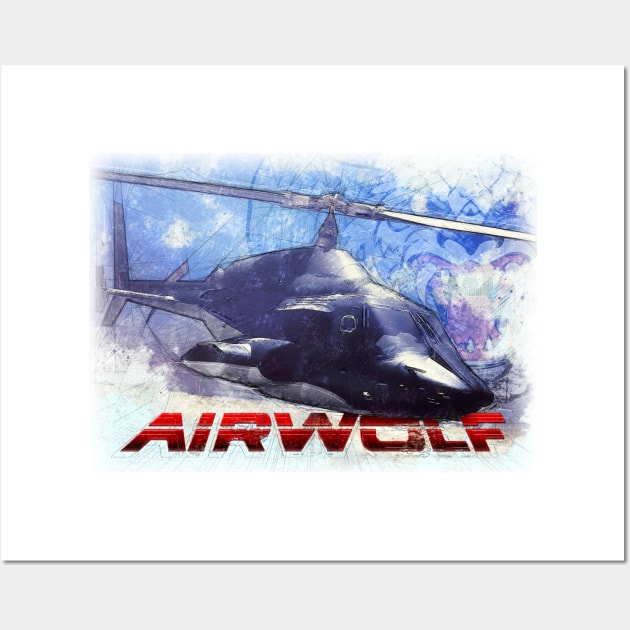 Sketchy Airwolf Wall Art by Treherne